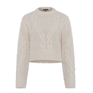 French connection cropped cable knit calina jumper - medium
